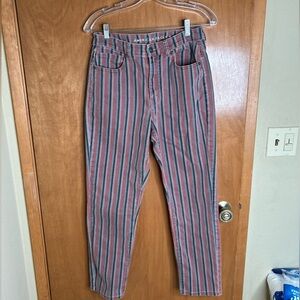 American Eagle Outfitters Jeans Womens Sz 6 Striped Regular High Rise 90s Retro